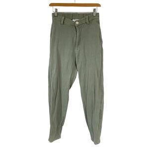 Soluna Collective Eco Pants Size Small Green High Waist Corduroy